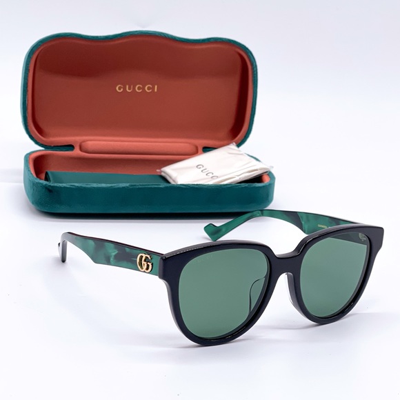 NEW GUCCI GG0960SA 001 BLACK GREEN WOMEN’S SUNGLASSES GUCCI - Picture 3 of 15